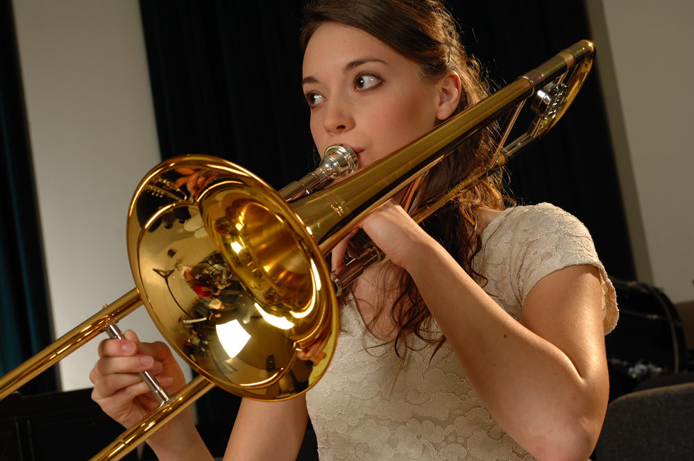 Trombone Player Female Yamaha Professional Trombone