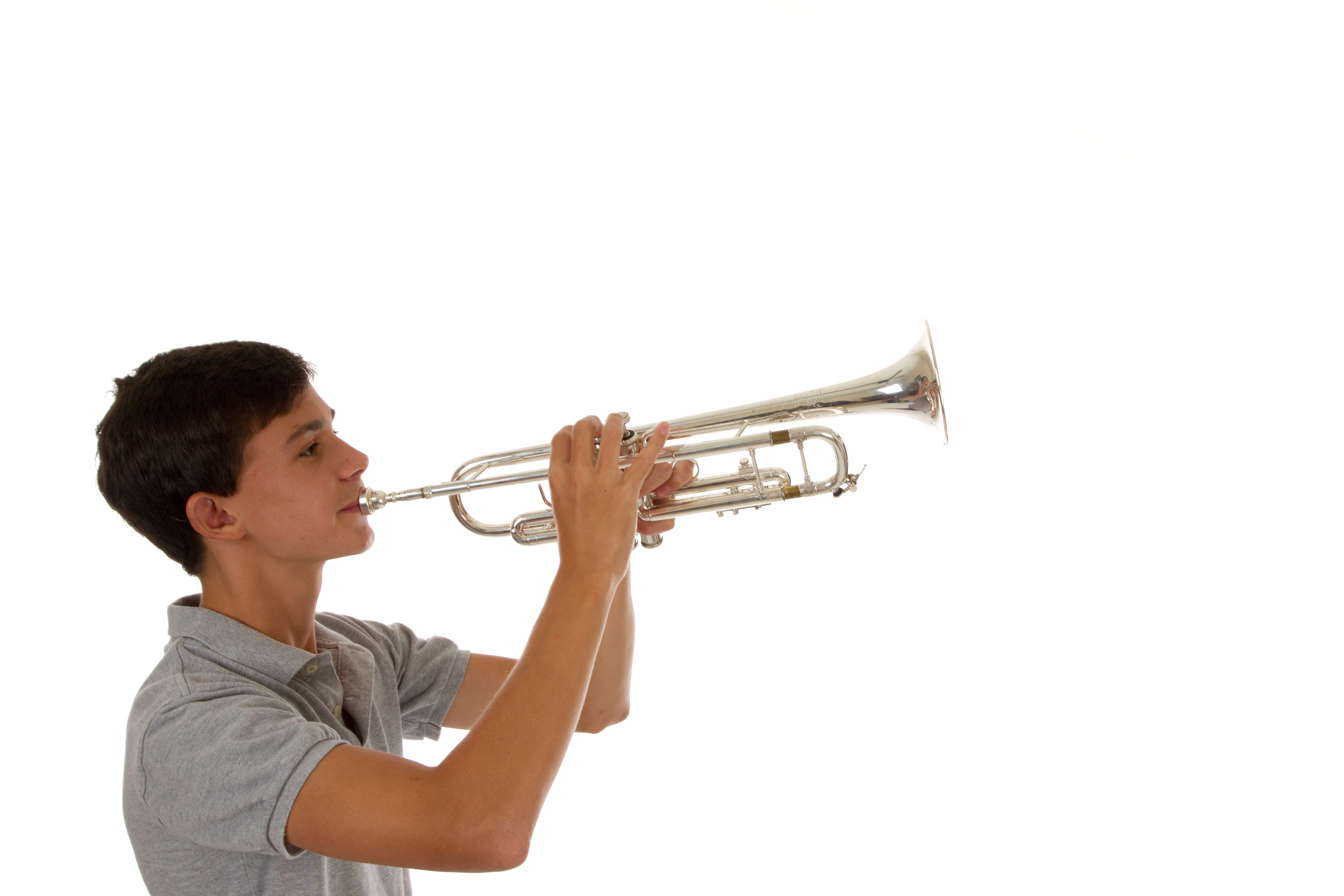 Boy playing trumpet